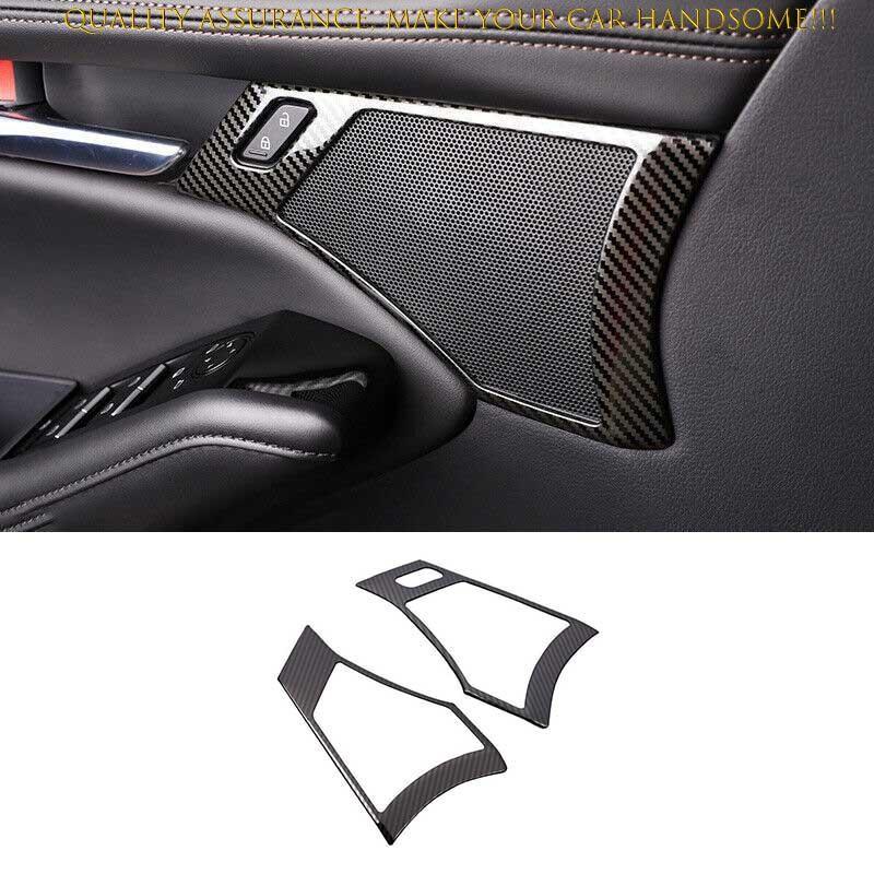 For Mazda 3 Axela 2019-2024 Carbon Fiber Steel Inner Door Handle Horn Frame Trim