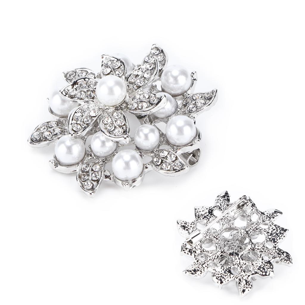 Brooch Flower Pearl Alloy Fashion for Exquisite Present Cloth Decorations