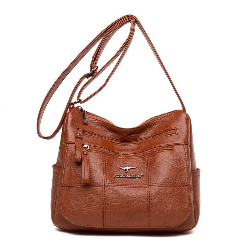 Women's Bag New Large-capacity Messenger Bag Solid Color Simple Fashion Shoulder Bag Casual Flow Lightweight Mother Bag