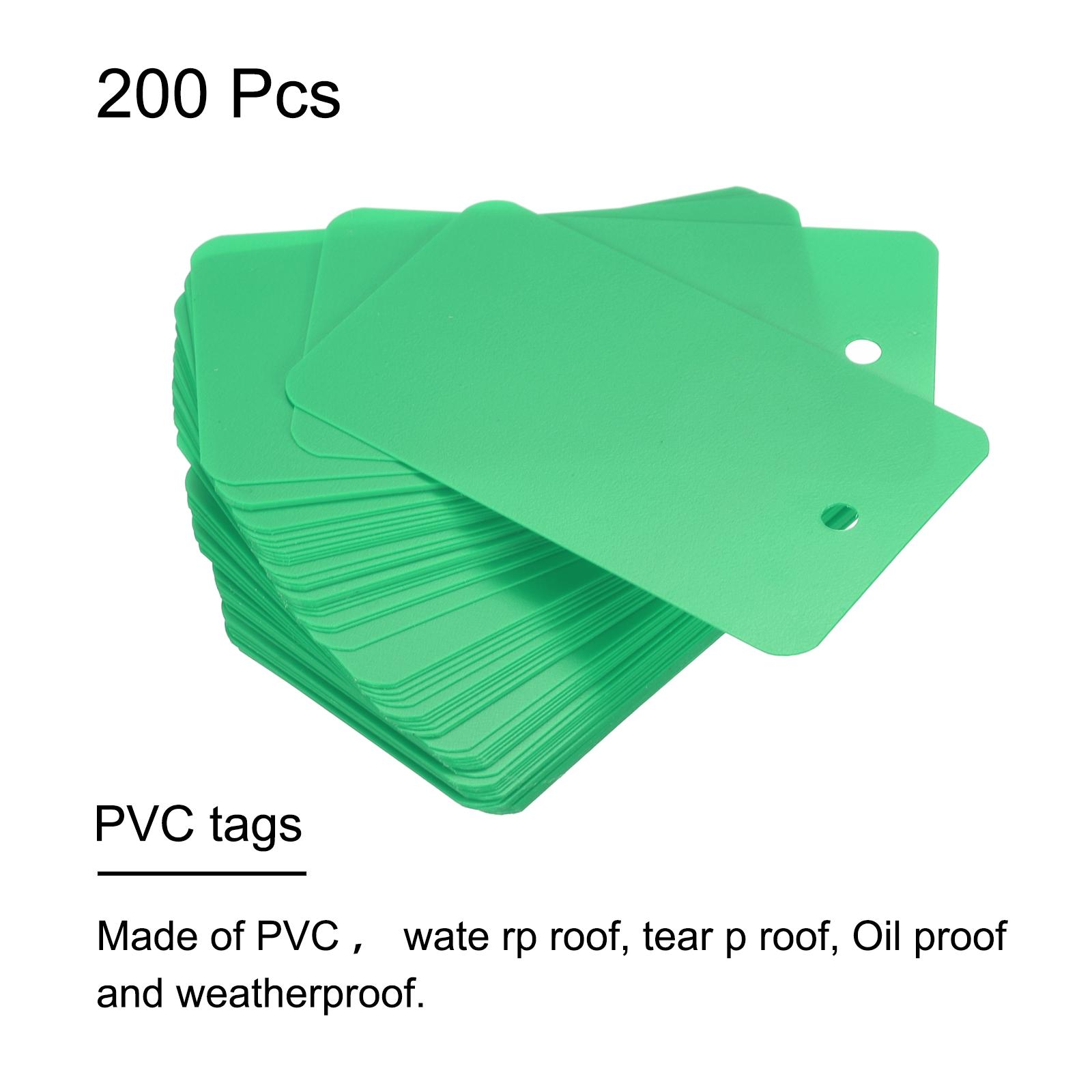

200pcs 4x7cm Blank Waterproof Eyelet Hole Plastic Shipping Tags Blank Labeling Tag for Product Identification Tags Valve Marking світло-зелений колір