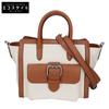 [Excellent Condition] Canvas X Leather Medium Tyler 2-Way Shoulder Bag Tote Bag White / brownUsed