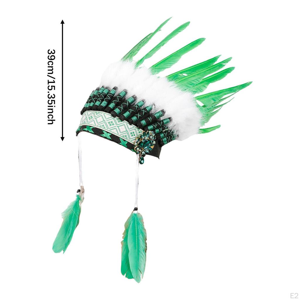 Feather Headdress Indian Hair Accessories for Cosplay Carnival Stage Performance