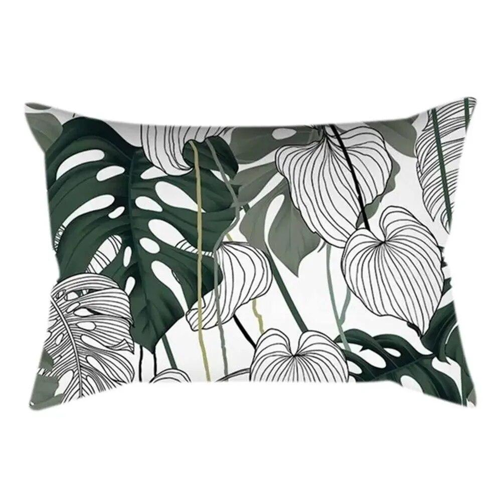 Rectangle Cushion Cover Plant Art Polyester Home Decor Elegant Pillow  For Living Room Sofa 30x50cm