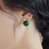 Minar Luxury Green Color Jade Natural Stone CZ Cubic Zirconia Drop Earrings for Women Copper Wholesale Office Career Jewelry