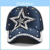 Casual Cowboy Velvet Baseball Cap With Heart-shaped Five-pointed Star Embroidery And Adjustable Fit