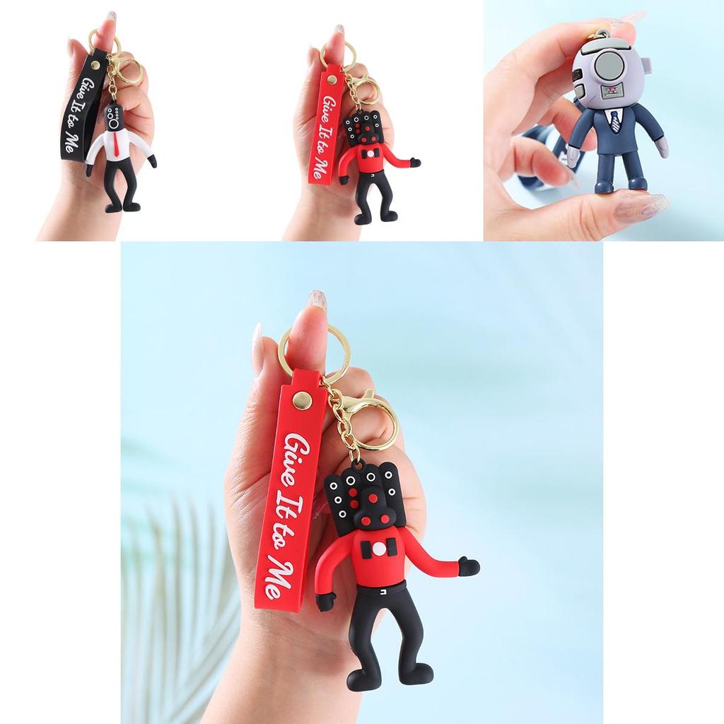 Skibidi Toilet Cartoon Keychain Bag Pendant Pvc Soft Gel Material For Car Souvenirs Wedding/birthday/graduation Gifts