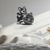Festive Corgi Metal Wall Art with Ornament Cute Dog Holiday Home Decor Playful Christmas Decoration
