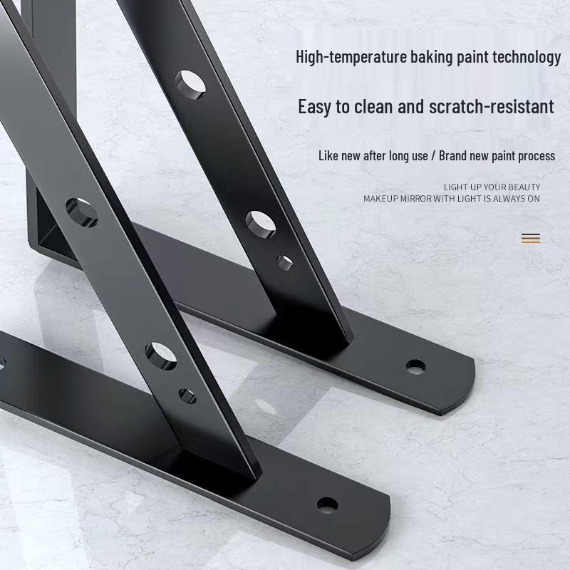 Wall-mounted Triangle Iron Bracket: Right Angle Shelf Support and Load-bearing Storage