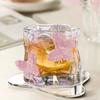 200Ml Butterfly Crystal Glasscup Ins Transparent Beer Juice Milk Glass New Home Exquisite Irregular Whiskey Decorative Glass