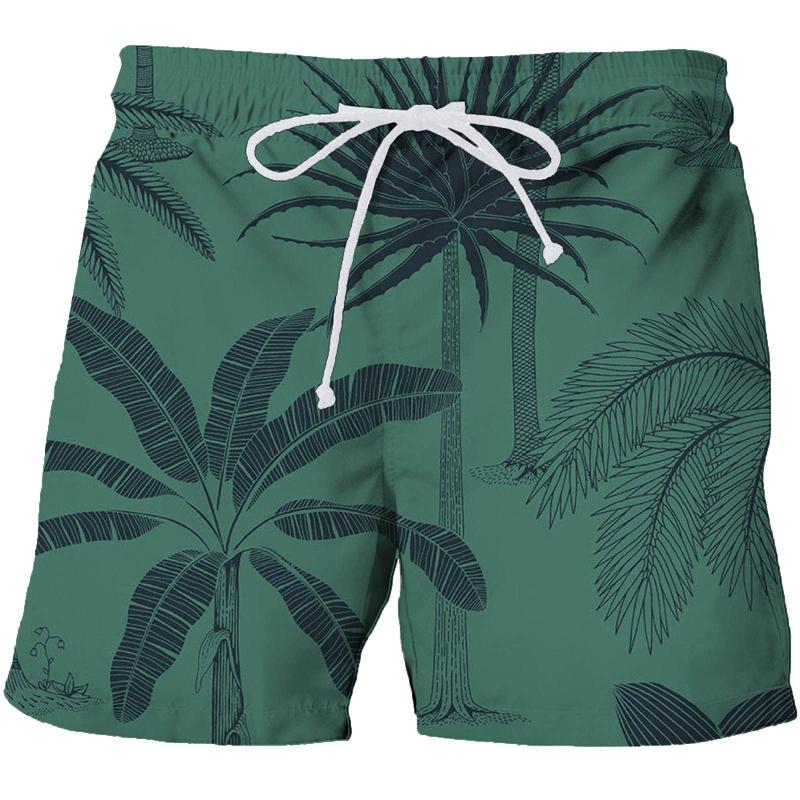 Summer Beach Shorts Fashion Hawaiian Vacation Casual Street Short 3D Palm Tree Printed Board Shorts Swim Trunks
