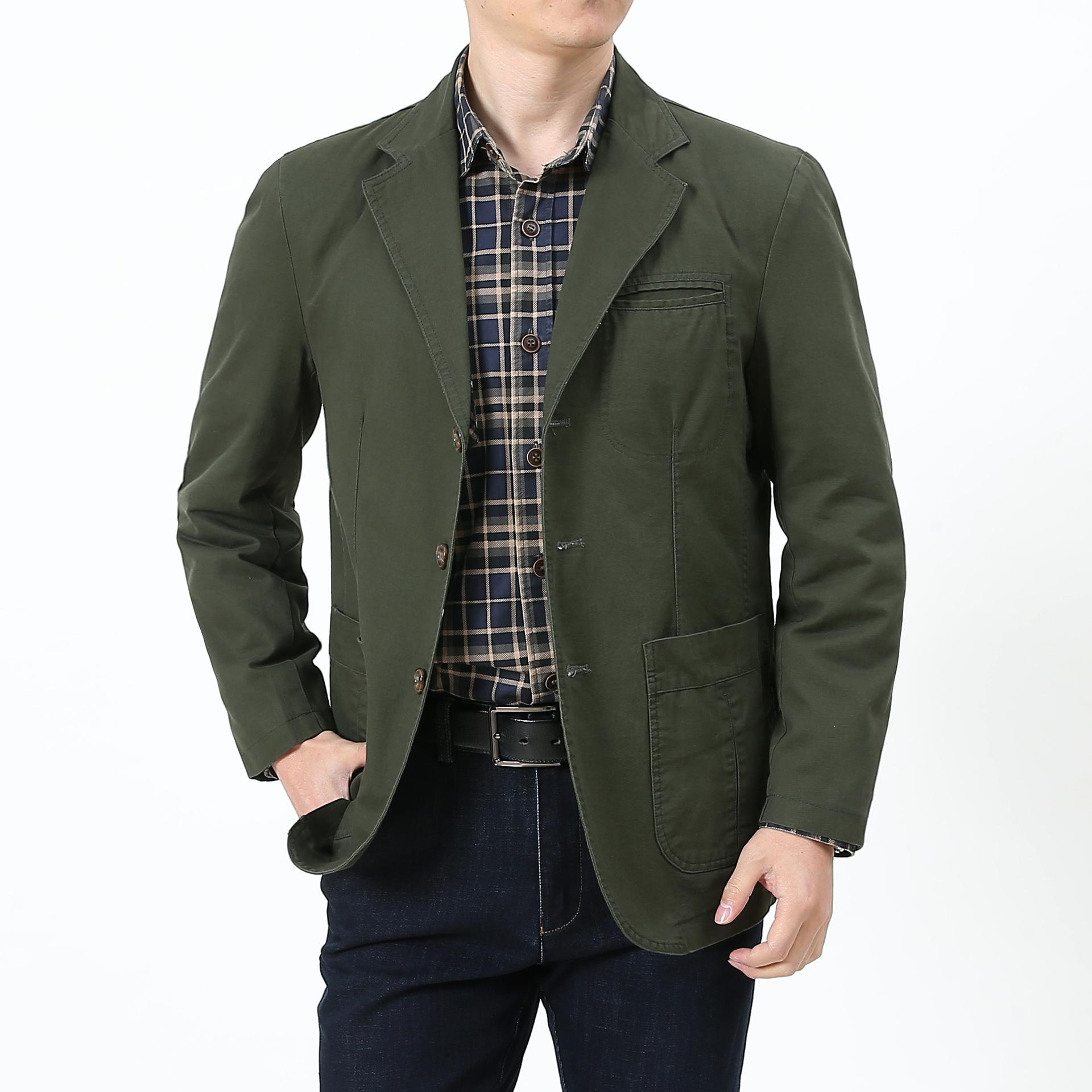 Весенние и осенние повседневные маленькие костюмы Мужские свободные костюмы Модные мужские повседневные весенние куртки Мужские универсальные модные M