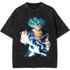 Summer Dragon Ball Vintage T-Shirt Heavyweight Washed Oversized Unisex Anime Vegeta & SSJ4 Goku Graphic Retro