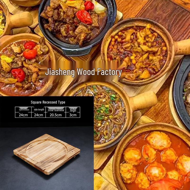 Anti-Scald Heat Insulation Mat: Clay Pot, Stone Pot, Teppanyaki Base, Wooden Charcoal Stove Tray for Commercial Use
