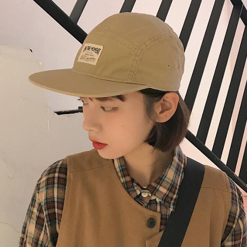 Soft Top Flat Brim Japanese Snapback Hat For Men Women Short Brim Hip Hop Peaked Cap Summer Cotton Sun Visors Baseball Hat