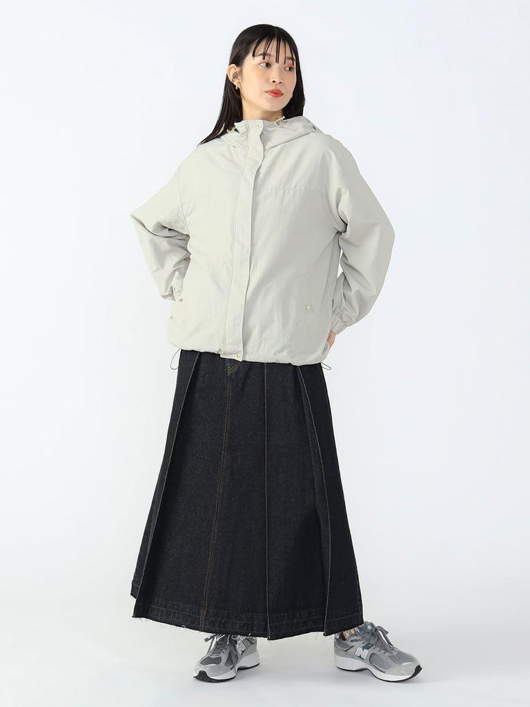 Beams Heart Light Grey Nylon Hoodie Blouson Women's (Sizes S-M)