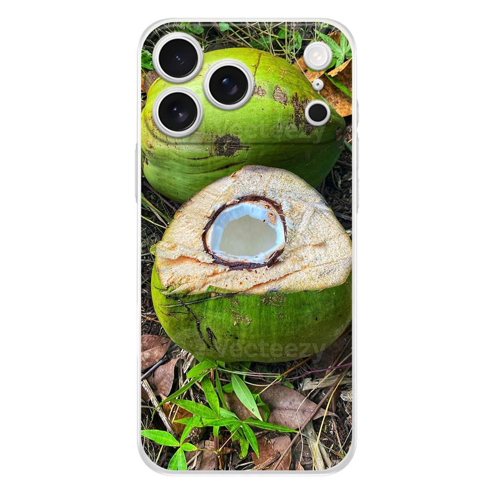 Soft Clear TPU Phone Case For iPhone 17 Air 16E 16 11 15 14 Pro MAX 12 13 7 8 Plus SE Easter Cover Protection Summer Coconut