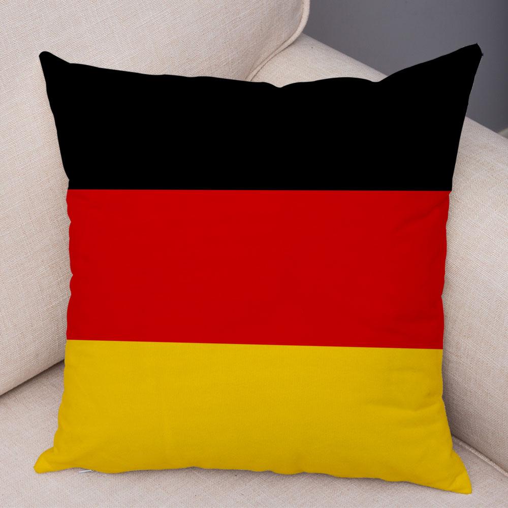 Style National Flag Cushion Cover for Sofa Home Car Decor Geometric Print Pillowcase Super Soft Plush Pillow Case Xcm