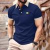 Parisian Print Short-sleeved Polo Shirt for Men's Casual Style, Multi-functional Lapel Shirt, Summer Street Men's Casual Breatha