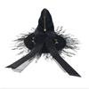 Halloween Witch Hat - Gothic Halloween  Hat - Gothic Silk Beaded Black Hat - Witch Costume (1 Piece)