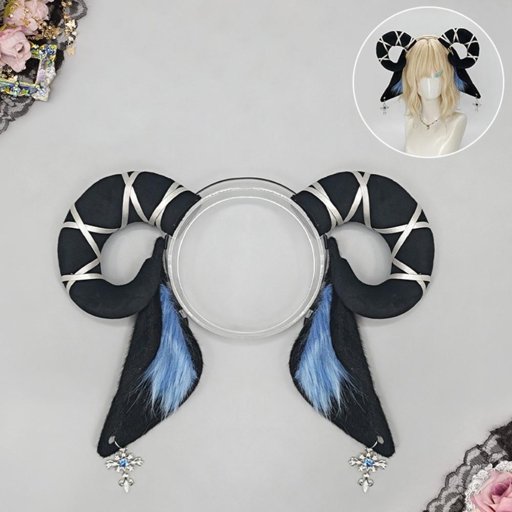 Soft Devil Goat Horn Headband Cute Cosplay Headwear Sheep Ears Hair Band Lolita Accessories