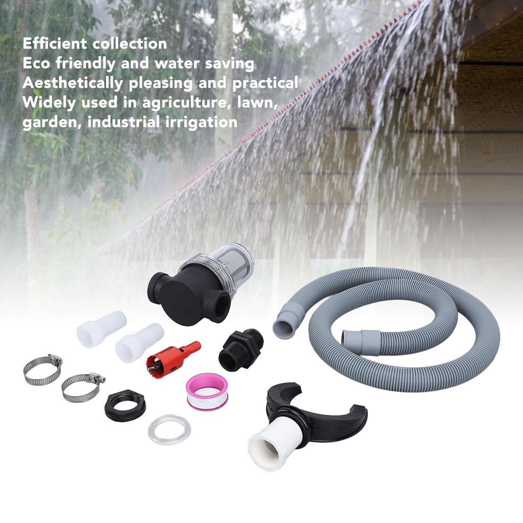 Regentonnen-Anschlussset Dach-Regenwassersammler Regentonnen-Ablenker Mit Filter Wasserauffangschlauchanschluss Rund 75mm / 3,0 Zoll