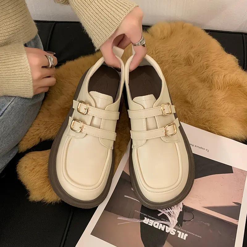 Soft Girl Women's British Style Leather Loafers - 2025 Spring/Summer Versatile Single Shoes for Skirts