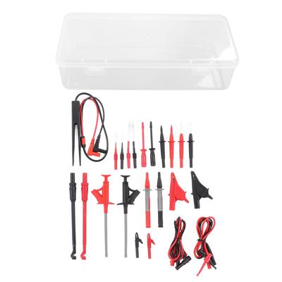 25Pcs Multimeter Test Cable Kit Probe Line Wire Hook Crocodile Clip Tweezer for Digital Electrical