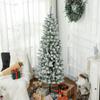 Snowy Artificial Christmas Tree 183cm with 479 Branches and Metal Stand, Green Christmas Tree for Indoor Living Room