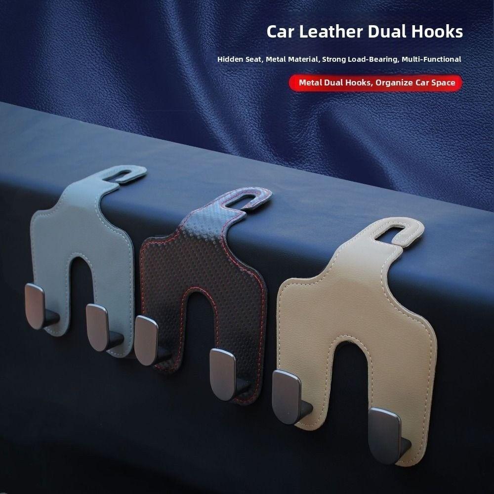 Double Hook Car Back Seats Hook 2 In 1 Auto Rear Seats Hanger Car Headrest Hooks  Garbage Bag