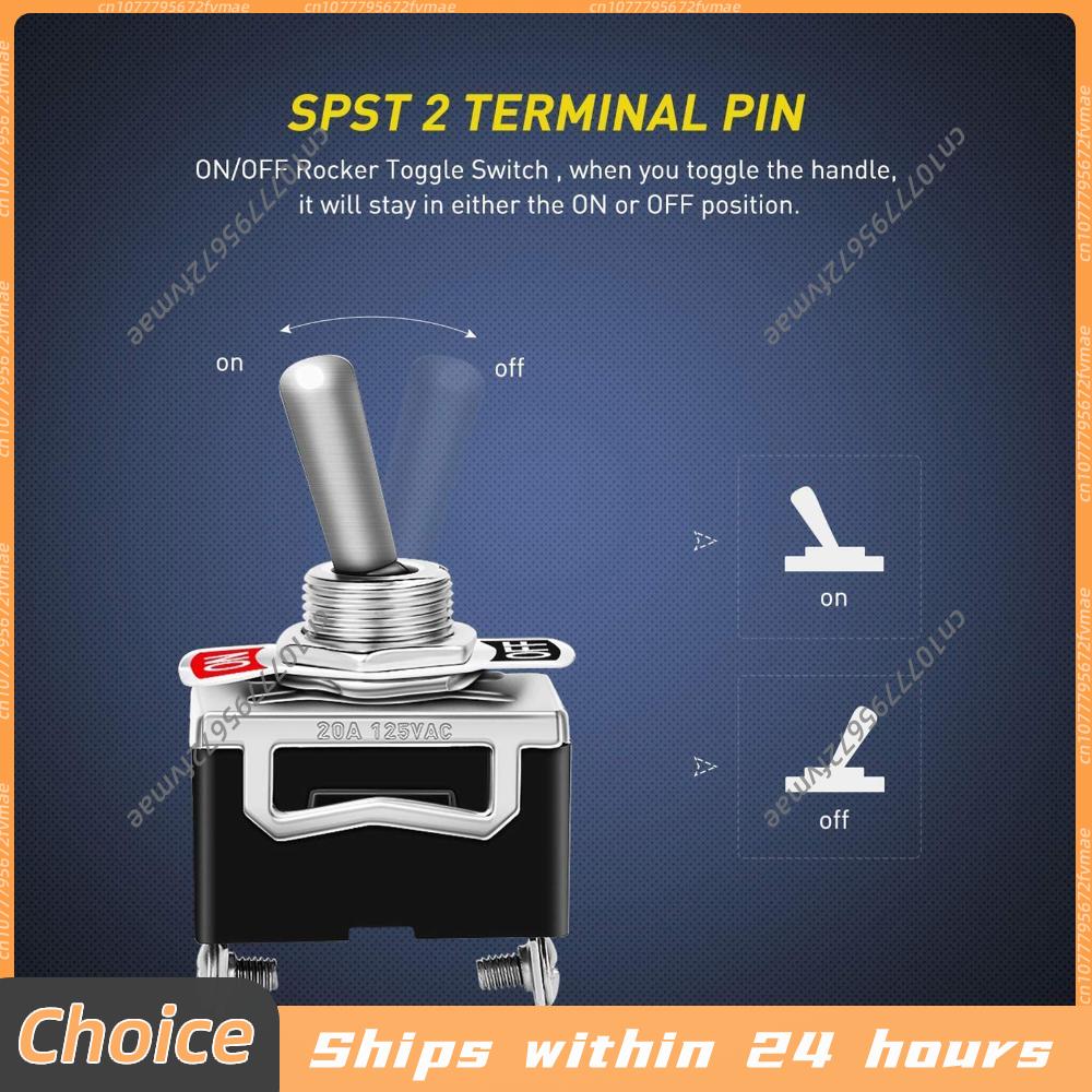1-10Pcs Heavy Duty Car Boat Rocker Toggle Switch 250V 2Pin SPST ON/OFF Rocker Switches with Waterproof Boot spst Rocker Switch