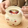 Ceramic Earthen Pot with Lid for Stews & Double Boiled Dishes - Single-Serve Steamed Egg Cup Included