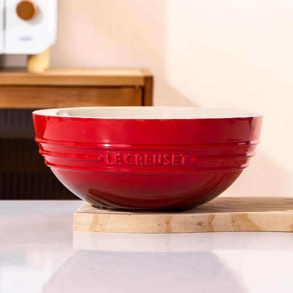 Large Capacity Ceramic Soup Face Bowl Salad Bowl Le Creuset Home Use Big Bowl French Style Dinnerware