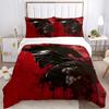 3pcs Spartan Helmet Art Print - Home Decor Gift, Anime Design Bedding Set with One Quilt Cover and Two Pillowcases (No Core), Polyester Fabric for Bed