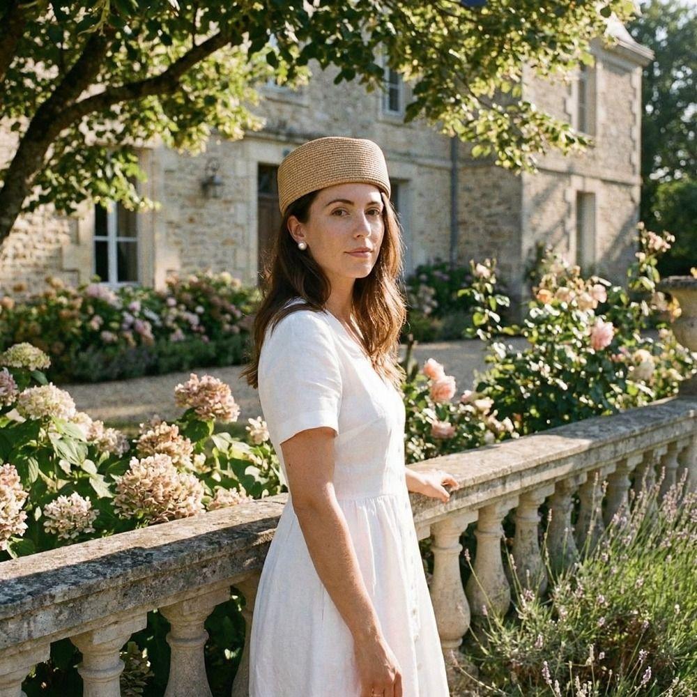 Classic Straw Beret Hat Elegant Fedora Hat Fashion Sun Hat Summer Wear