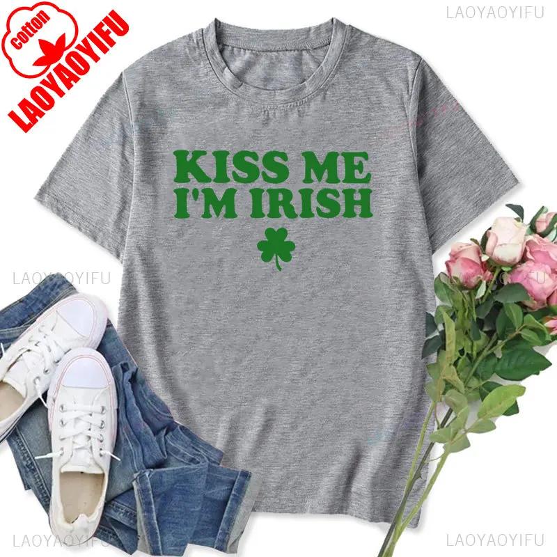 Womens Tshirt St Patricks Day Graphic Tops Funny Short Sleeve Shamrock Shirts Cute St Pattys Printed Tee Unisex Cotton Camisetas