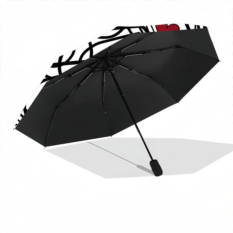 1pc Love Pattern Umbrella - Portable Home Essential, Durable Iron Frame with Rod Structure, Fashion Lovers Yy250910026