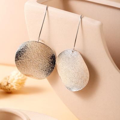 New Hot-selling Style Geometric Modeling Matte Process Atmospheric Versatile Rear-hanging Earrings