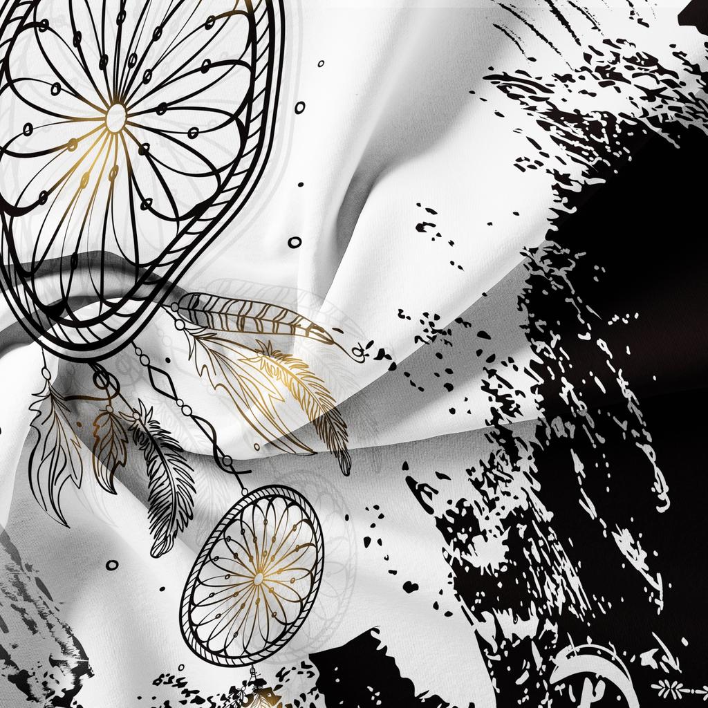 3pcs Black White Dreamcatcher Print Duvet Cover Set,Suitable For Bedroom Hotel Inn School Dormitory Can Be Used As Holiday Gifts