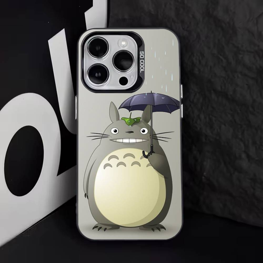 CUTE T-TotoroS-ES Anime Phone Case For iPhone 16,15,14,13,12,11,8,7,Pro,Max,Plus,Mini,XS,SE Anti Fall Black Matte Hard