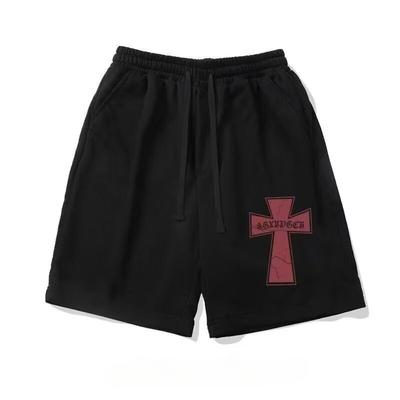 Amerikanische Retro-Sportshorts mit Kreuzdruck Herren Sommer Trendmarke Vielseitige lockere Fünf-Punkte-Hose
