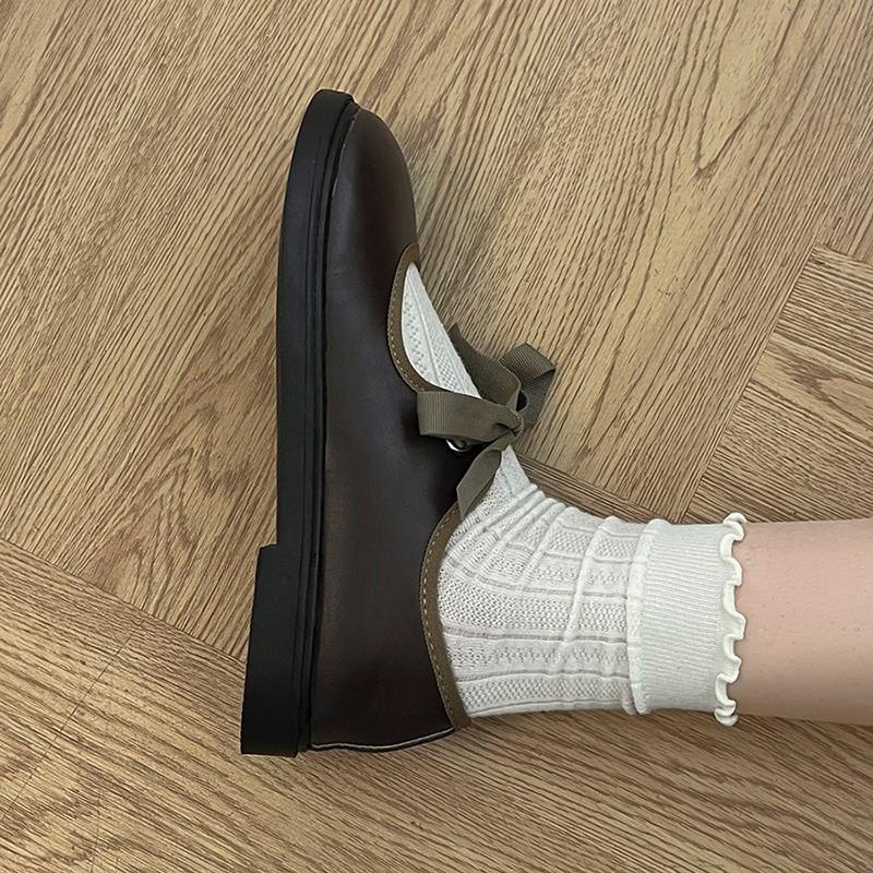 Fashion Vintage Spring Autumn Women Mary Jane Shoes Fashion Shallow Slip On Flats Ladies Concise Round Toe College Style Shoes