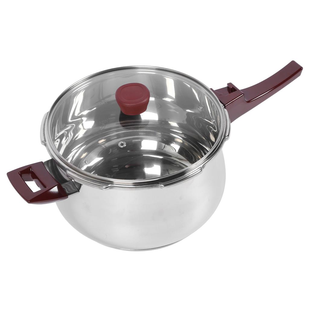 80KPA Pressure Cooker Stainless Steel Time Saving Multifunctional with Steam Basket Glass Lid