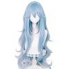 Peruca Cosplay Ayanami Rei LAOBAO, Azul Claro, Longa Cacheada, Resistente ao Calor, Peruca de Disfarce, Acessório de Fantasia, Perfeita para Festas, Halloween, Festivais, um