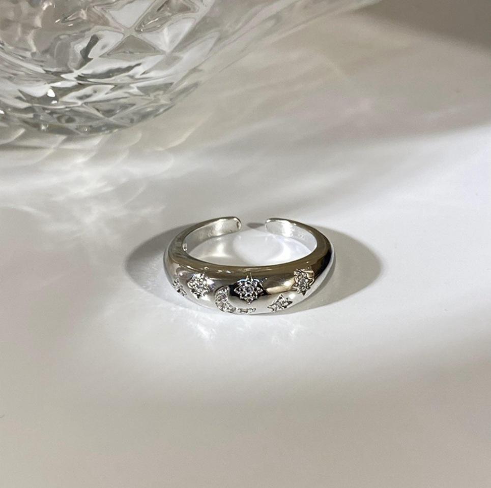 Over 120 Styles Korean style zircon diamond ring women's 925 sterling silver spring and summer niche light luxury high-end index finger ring open ring