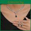 Water Drop Bridal Jewelry Set With Zircon Earrings And Necklace For Wedding And Formal Wear