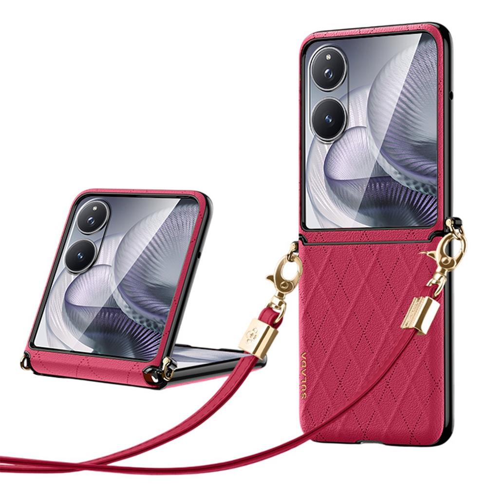 SULADA Pro Xiaomi Mix Flip 2 Pouzdro Kosočtvercové Kožené+PC Kryt na Telefon s Ramenním Popruhem
