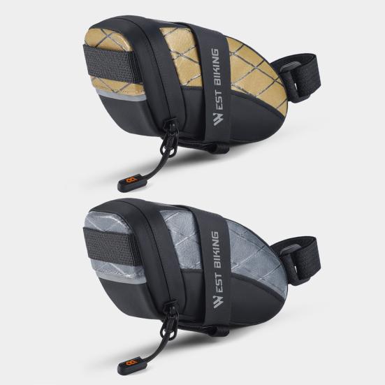Bicycle Saddle Bag with Fastener Tape Large Capacity Waterproof Reflective Design Portable Compact Size MTB Road Bicycle Bag