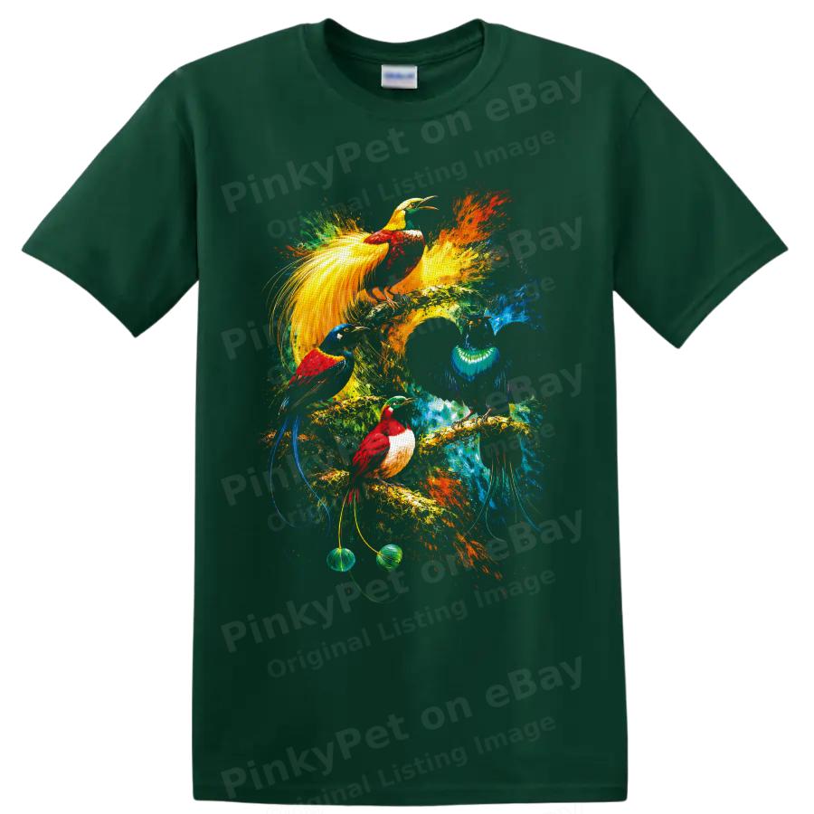 Tropical Bird T Shirt Colorful Exotic Bird Art Nature Lover Graphic Print Tee