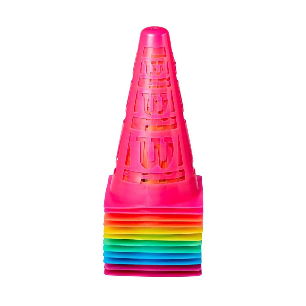 Wilson Safe Cones Marker Cones, 12-Pack, Orange, Pink, Green, Red, Yellow, and Blue, WR8408701001