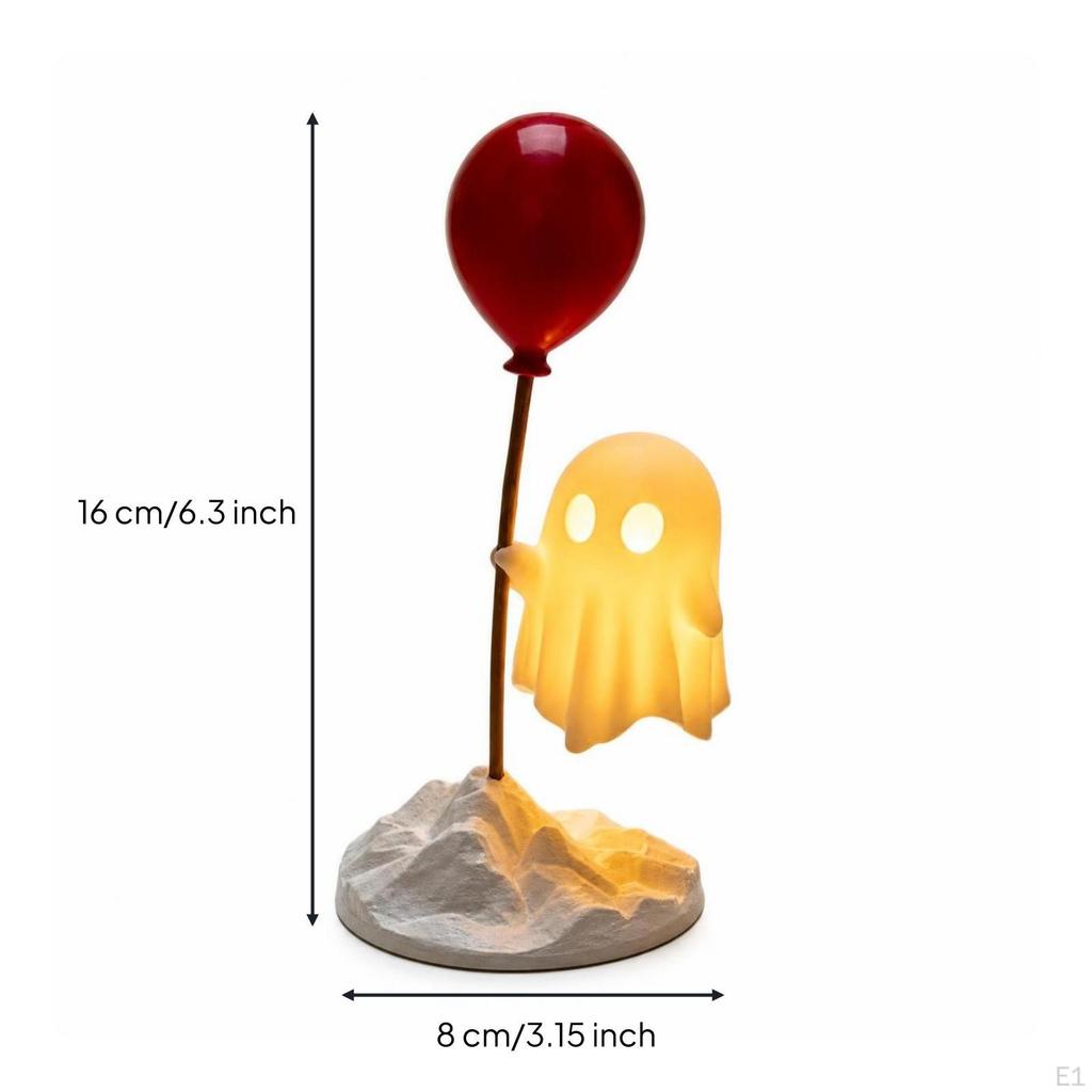 Specter Night Light SpookyCute Lamp Decorative with Balloon for Halloween, Bedroom,